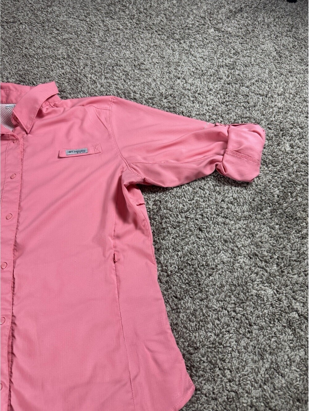 Columbia PFG Tamiami Womens Medium Pink  Fishing Shirt Vented Long Sleeve - Picture 7 of 9
